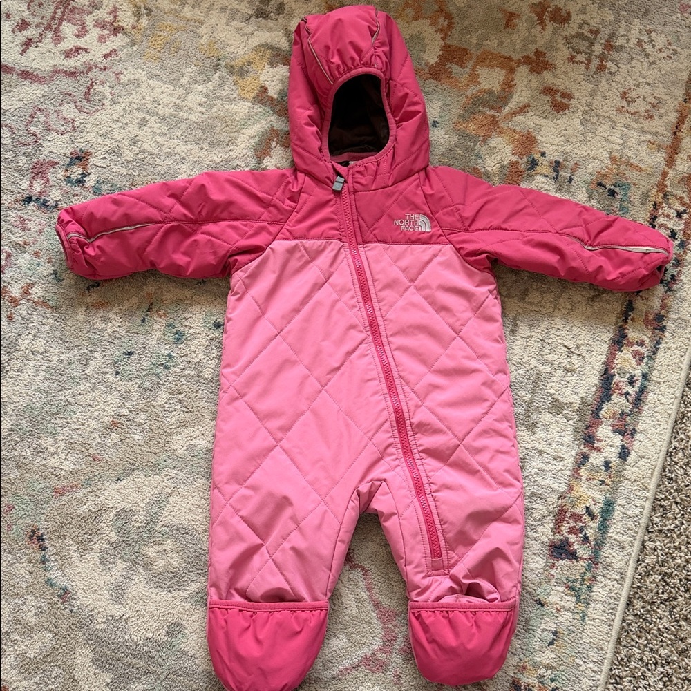 The North Face Pink Quilted Kids Footie